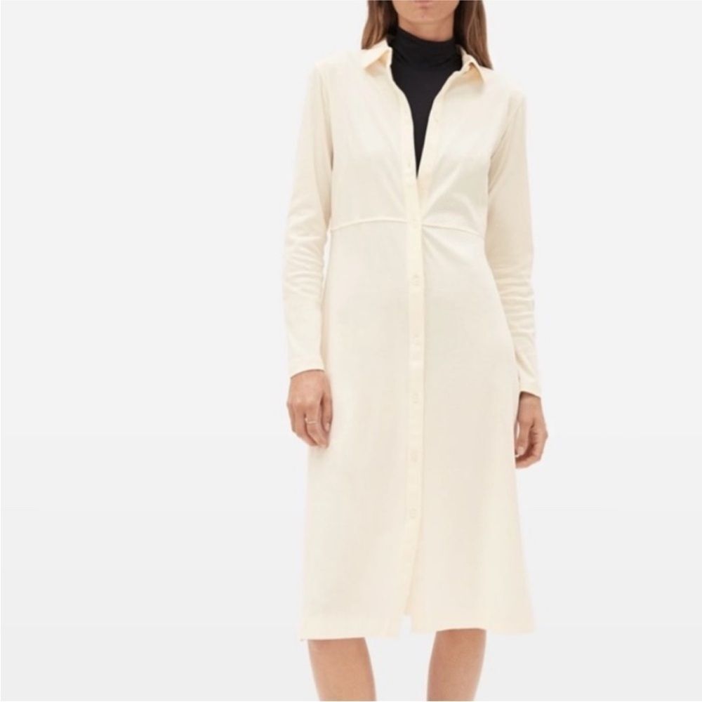 NWT Everlane Cream Button-Up Shirt Dress Medium